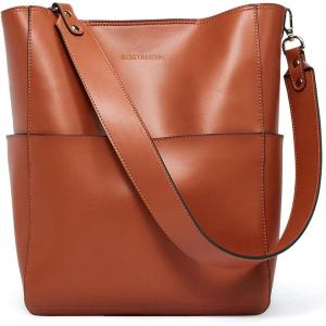 imageBOSTANTEN Womens Leather Designer Handbags Tote Purses Shoulder Bucket BagsA03brown