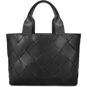 imageBOSTANTEN Woven Tote Bag for Women Top Handle Purses and Handbags Shoulder Crossbody Purse With ZipperBblack