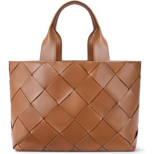 imageBOSTANTEN Woven Tote Bag for Women Top Handle Purses and Handbags Shoulder Crossbody Purse With ZipperBbrown