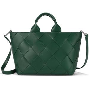 imageBOSTANTEN Woven Tote Bag for Women Top Handle Purses and Handbags Shoulder Crossbody Purse With ZipperGreen