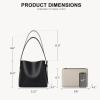 imageBOSTANTEN Bucket Bag Vegan Leather Shoulder Purses for Women Trendy Adjustable StrapBlack