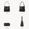 imageBOSTANTEN Bucket Bag Vegan Leather Shoulder Purses for Women Trendy Adjustable StrapBlack