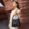 imageBOSTANTEN Bucket Bag Vegan Leather Shoulder Purses for Women Trendy Adjustable StrapBlack
