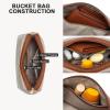 imageBOSTANTEN Bucket Bag Vegan Leather Shoulder Purses for Women Trendy Adjustable StrapBrown