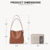 imageBOSTANTEN Bucket Bag Vegan Leather Shoulder Purses for Women Trendy Adjustable StrapBrown
