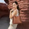 imageBOSTANTEN Bucket Bag Vegan Leather Shoulder Purses for Women Trendy Adjustable StrapBrown