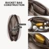 imageBOSTANTEN Bucket Bag Vegan Leather Shoulder Purses for Women Trendy Adjustable StrapCoffee