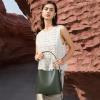 imageBOSTANTEN Bucket Bag Vegan Leather Shoulder Purses for Women Trendy Adjustable StrapGreen