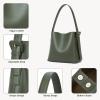 imageBOSTANTEN Bucket Bag Vegan Leather Shoulder Purses for Women Trendy Adjustable StrapGreen