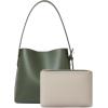 imageBOSTANTEN Bucket Bag Vegan Leather Shoulder Purses for Women Trendy Adjustable StrapGreen