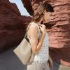 imageBOSTANTEN Bucket Bag Vegan Leather Shoulder Purses for Women Trendy Adjustable StrapKhaki