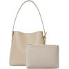 imageBOSTANTEN Bucket Bag Vegan Leather Shoulder Purses for Women Trendy Adjustable StrapKhaki