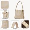 imageBOSTANTEN Bucket Bag Vegan Leather Shoulder Purses for Women Trendy Adjustable StrapKhaki
