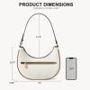 imageBOSTANTEN Crescent Shoulder Bag for Women Vegan Leather Purses Quilted Handbag with Zip PocketA01beige