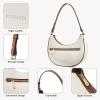 imageBOSTANTEN Crescent Shoulder Bag for Women Vegan Leather Purses Quilted Handbag with Zip PocketA01beige