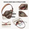 imageBOSTANTEN Crescent Shoulder Bag for Women Vegan Leather Purses Quilted Handbag with Zip PocketA01beige