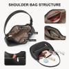 imageBOSTANTEN Crescent Shoulder Bag for Women Vegan Leather Purses Quilted Handbag with Zip PocketA01black