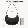 imageBOSTANTEN Crescent Shoulder Bag for Women Vegan Leather Purses Quilted Handbag with Zip PocketA01black