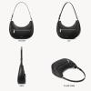 imageBOSTANTEN Crescent Shoulder Bag for Women Vegan Leather Purses Quilted Handbag with Zip PocketA01black