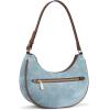 imageBOSTANTEN Crescent Shoulder Bag for Women Vegan Leather Purses Quilted Handbag with Zip PocketA01denim Blue