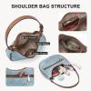 imageBOSTANTEN Crescent Shoulder Bag for Women Vegan Leather Purses Quilted Handbag with Zip PocketA01denim Blue
