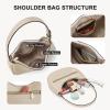 imageBOSTANTEN Crescent Shoulder Bag for Women Vegan Leather Purses Quilted Handbag with Zip PocketA01khaki