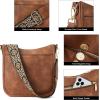 imageBOSTANTEN Crossbody Bags for Women Trendy Vegan Leather Hobo Purses Shoulder Handbags With Wide Shoulder StrapA01brown