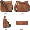 imageBOSTANTEN Crossbody Bags for Women Trendy Vegan Leather Hobo Purses Shoulder Handbags With Wide Shoulder StrapA01brown