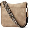 imageBOSTANTEN Crossbody Bags for Women Trendy Vegan Leather Hobo Purses Shoulder Handbags With Wide Shoulder StrapA07light Brown