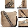 imageBOSTANTEN Crossbody Bags for Women Trendy Vegan Leather Hobo Purses Shoulder Handbags With Wide Shoulder StrapA07light Brown
