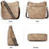 imageBOSTANTEN Crossbody Bags for Women Trendy Vegan Leather Hobo Purses Shoulder Handbags With Wide Shoulder StrapA07light Brown