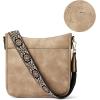 imageBOSTANTEN Crossbody Bags for Women Trendy Vegan Leather Hobo Purses Shoulder Handbags With Wide Shoulder StrapA07light Brown