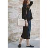 imageBOSTANTEN Crossbody Bags for Women Trendy Vegan Leather Hobo Purses Shoulder Handbags With Wide Shoulder StrapA09beige With Brown