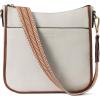 imageBOSTANTEN Crossbody Bags for Women Trendy Vegan Leather Hobo Purses Shoulder Handbags With Wide Shoulder StrapA09beige With Brown