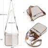 imageBOSTANTEN Crossbody Bags for Women Trendy Vegan Leather Hobo Purses Shoulder Handbags With Wide Shoulder StrapA09beige With Brown