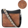 imageBOSTANTEN Crossbody Bags for Women Trendy Vegan Leather Hobo Purses Shoulder Handbags With Wide Shoulder StrapA12black With Brown