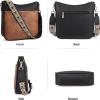 imageBOSTANTEN Crossbody Bags for Women Trendy Vegan Leather Hobo Purses Shoulder Handbags With Wide Shoulder StrapA12black With Brown