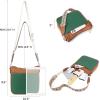 imageBOSTANTEN Crossbody Bags for Women Trendy Vegan Leather Hobo Purses Shoulder Handbags With Wide Shoulder StrapA13brown With Green
