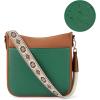 imageBOSTANTEN Crossbody Bags for Women Trendy Vegan Leather Hobo Purses Shoulder Handbags With Wide Shoulder StrapA13brown With Green