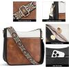 imageBOSTANTEN Crossbody Bags for Women Trendy Vegan Leather Hobo Purses Shoulder Handbags With Wide Shoulder StrapA15brown White With Black