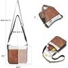 imageBOSTANTEN Crossbody Bags for Women Trendy Vegan Leather Hobo Purses Shoulder Handbags With Wide Shoulder StrapA15brown White With Black