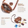 imageBOSTANTEN Crossbody Purses for Women Small Shoulder Bag Vegan Leather Baseball Handbags with Adjustable StrapBeige With Brown