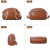 imageBOSTANTEN Crossbody Purses for Women Small Shoulder Bag Vegan Leather Baseball Handbags with Adjustable StrapBeige With Brown