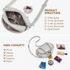 imageBOSTANTEN Crossbody Purses for Women Small Shoulder Bag Vegan Leather Baseball Handbags with Adjustable StrapBeige With Red