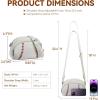 imageBOSTANTEN Crossbody Purses for Women Small Shoulder Bag Vegan Leather Baseball Handbags with Adjustable StrapBeige With Red