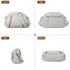 imageBOSTANTEN Crossbody Purses for Women Small Shoulder Bag Vegan Leather Baseball Handbags with Adjustable StrapBeige With Red