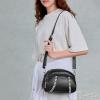 imageBOSTANTEN Crossbody Purses for Women Small Shoulder Bag Vegan Leather Baseball Handbags with Adjustable StrapBlack With Beige