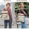 imageBOSTANTEN Leather Laptop Backpack for Women Designer Travel Backpack with Laptop Compartment Ladies Computer Shoulder Bags BeigeBrownBeigebrown