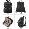 imageBOSTANTEN Leather Laptop Backpack for Women Designer Travel Backpack with Laptop Compartment Ladies Computer Shoulder Bags BeigeBrownBlack