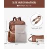 imageBOSTANTEN Leather Laptop Backpack for Women Designer Travel Backpack with Laptop Compartment Ladies Computer Shoulder Bags BeigeBrownBrown